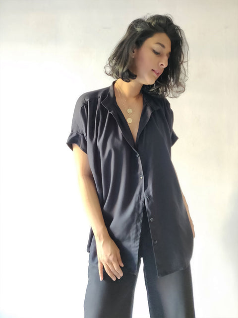 Black Pleated Top - WhySoBlue