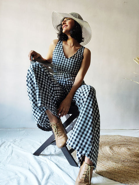 Checkered Jumpsuit - WhySoBlue
