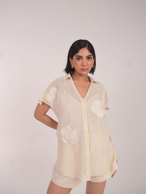 Cam Applique Cotton Net Set