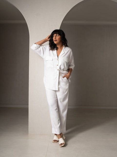 Amal Linen Lapel Co-ord Set