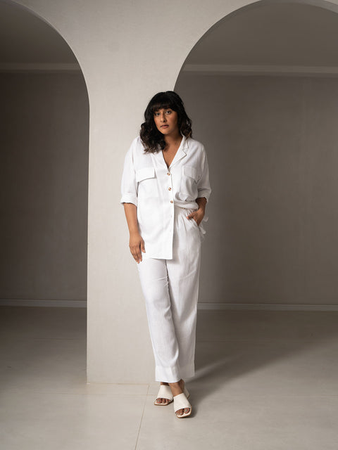 Amal Linen Lapel Co-ord Set