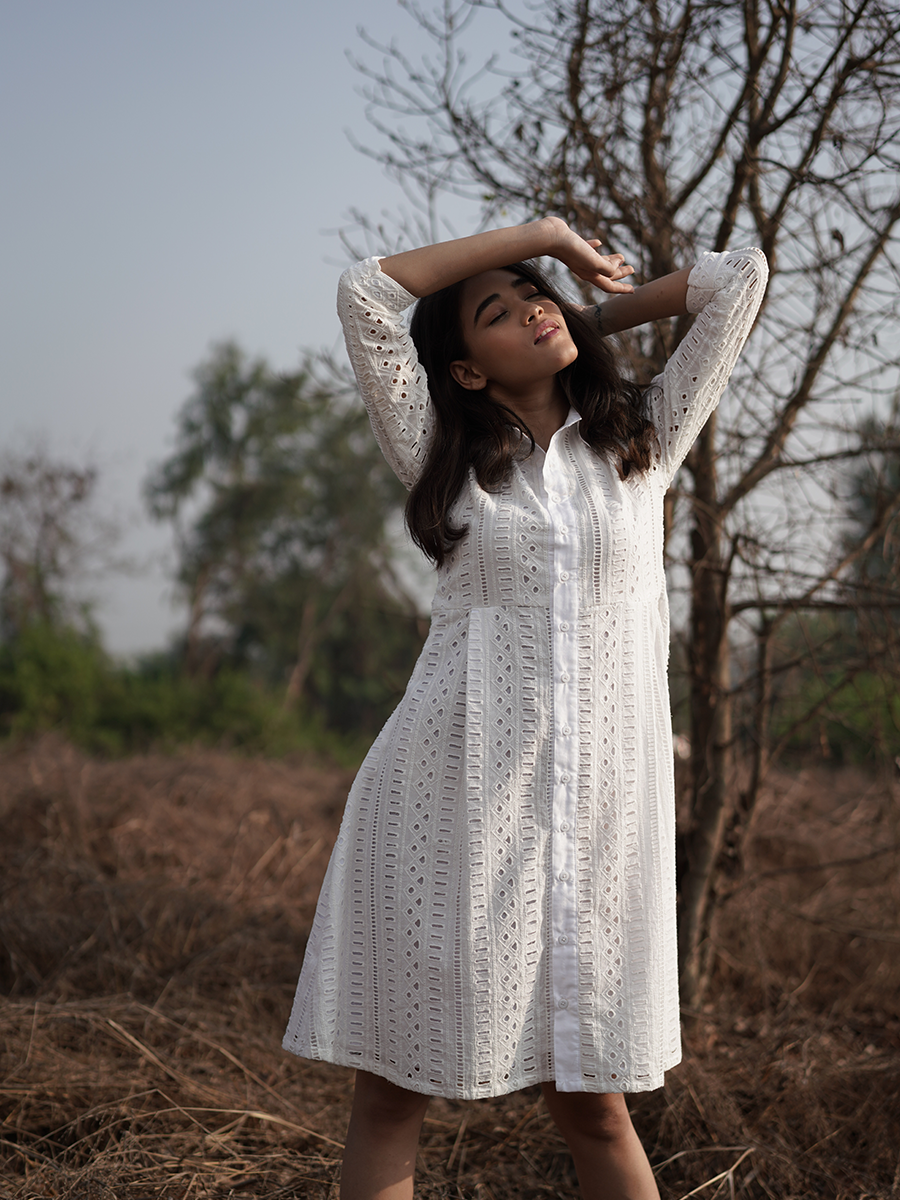 White Hakoba Cotton Dress – Rever By Liya
